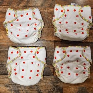 Alvababy Bamboo One Size Fitted Cloth Diapers Lot of 4